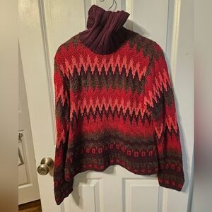 Vintage 90s Multicolor Zigzag Pattern Women Sweater